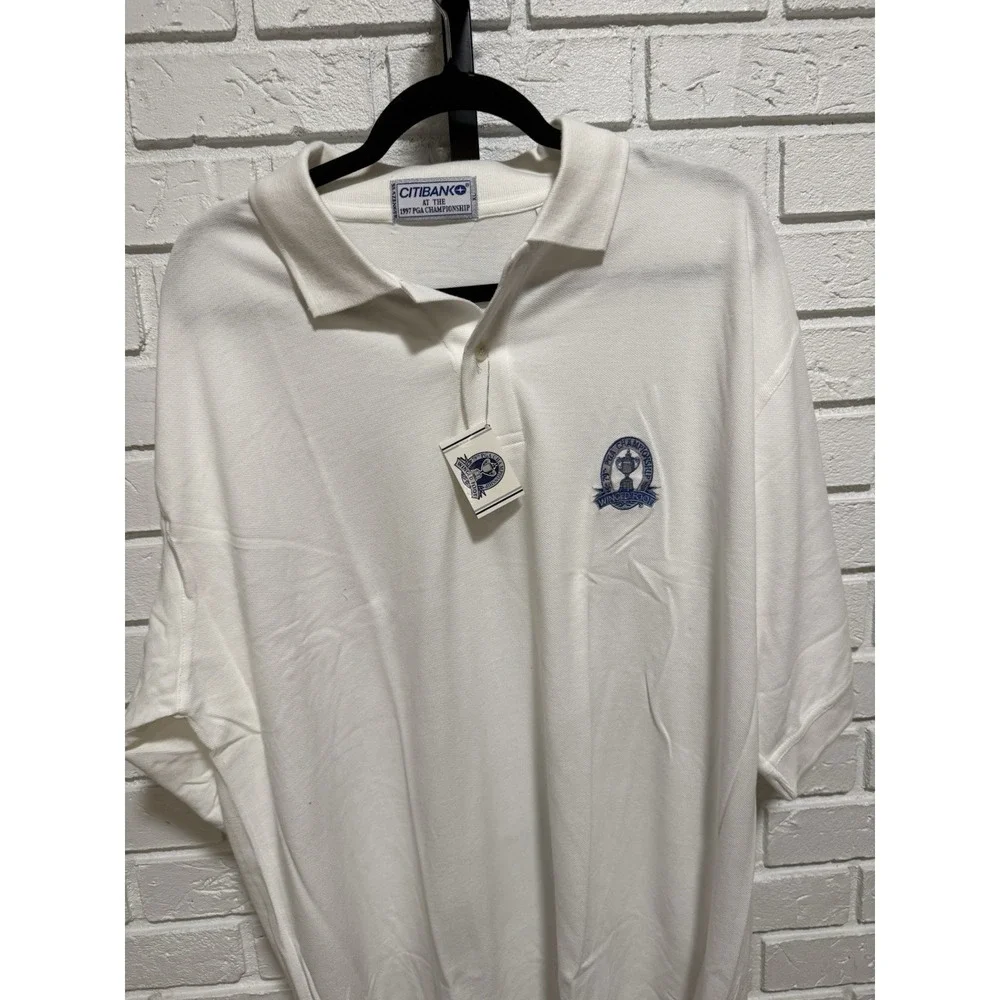 NWT 1997 PGA Championship Winged Foot Citibank Golf Polo Shirt XL White Vintage - Picture 5 of 11